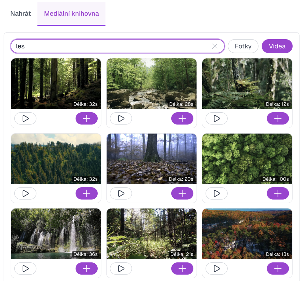Přidání médií - screenshot 3